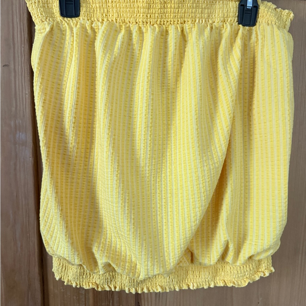 Anthropologie Colusa Yellow Smocked Tube Top